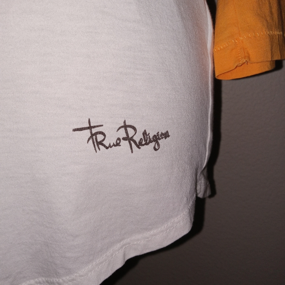 True Religion Live Free & Eagle Graphic‎ Baseball Jersey Raglan Sleeve Retro - Picture 3 of 11